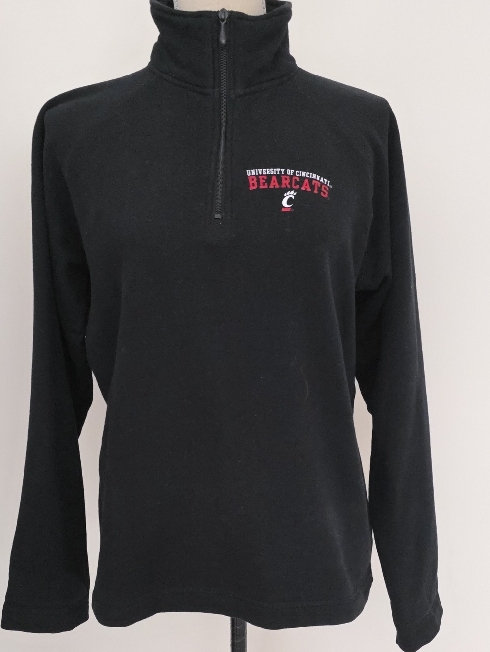 Jansport Black Zip-Up Pullover with Red Bearcats Logo Size L
